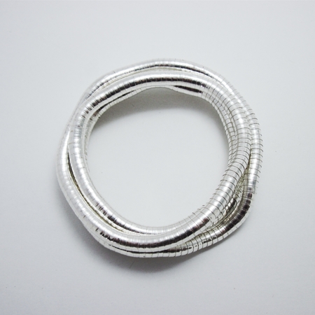 Moldable Necklace Shiny Silver Flexible Necklace - 5mm - Click Image to Close